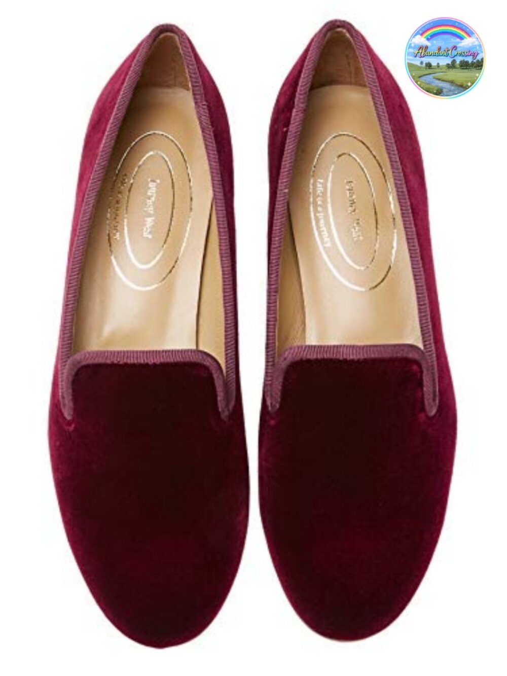 Women's Velvet Loafer Flat with Embroidery Slip-On Slipper